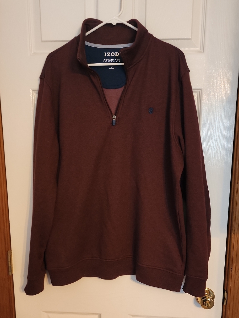 Izod Men's Zip-Up Pullover Sweater in Burgandy